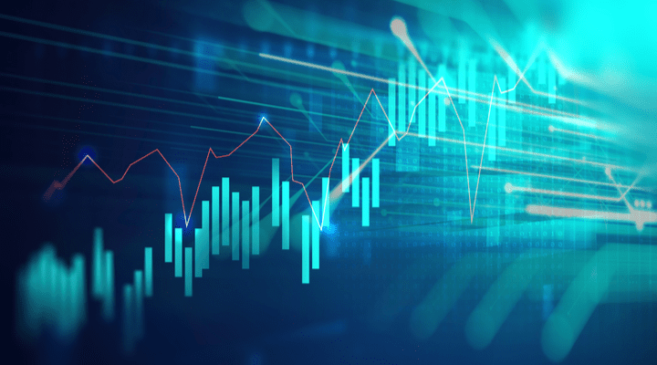 Financial stock market graph on an abstract background