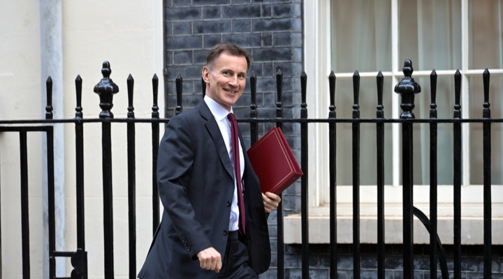 British chancellor of the Exchequer, Jeremy Hunt, arriving for a Cabinet meeting