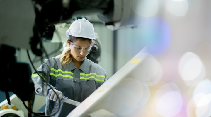 A worker in an automotive factory.